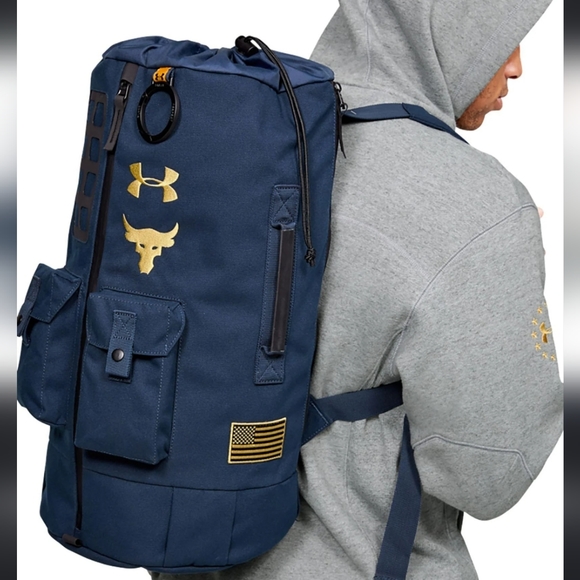 Under Armour Bags Under Armor Project Rock Navy Blue Gold Duffle